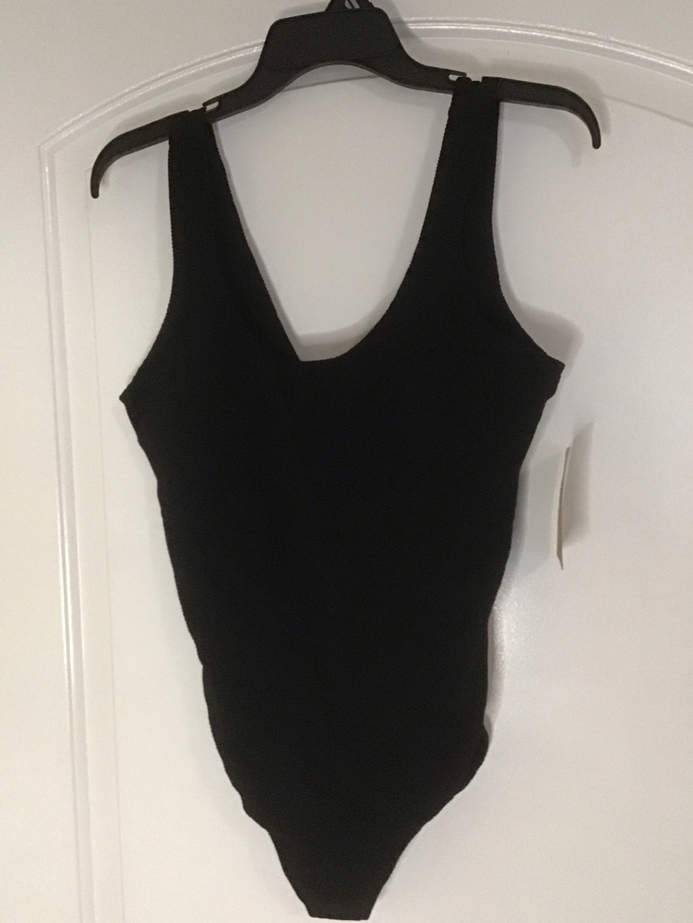 Eddie Bauer Black V-Neck One-Piece Swimsuit